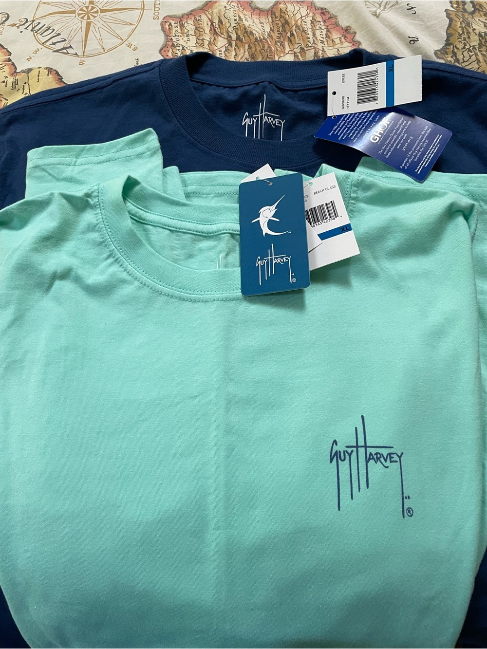 Bundle of two Guy Harvey Navy Long Sleeve Graphic Tee. Both XL - Picture 2 of 7